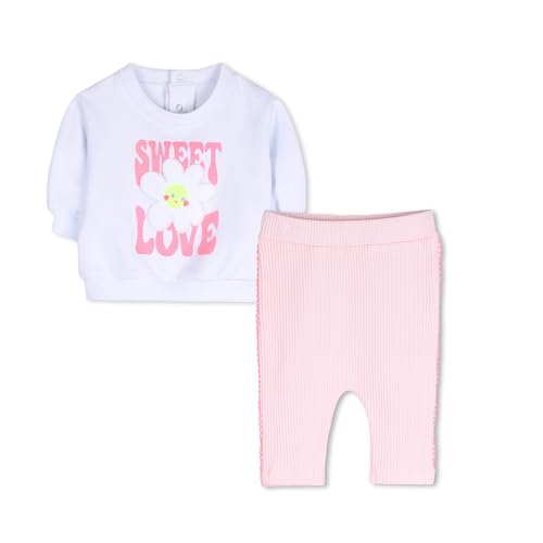Vêtement bébé fille Billieblush ensemble pull pantalon blanc en coton doux