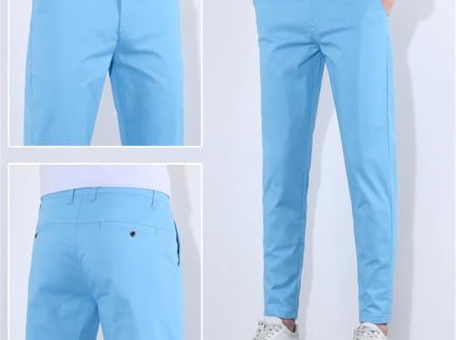 Men Thin Cotton Casual Straight Trousers Lightweight Loose Fit Streetwear Long Pants for Summer2