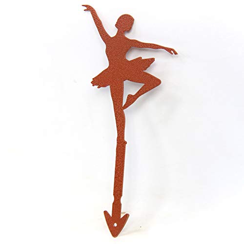 STEELDECO Garden Decoration - Powder Paint Coating - Steel - Brown - Gardenpot Pick-Ballerina