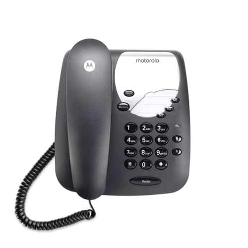 Motorola Voice - CT1 Teléfono con Cable, Llamadas con Cable, Conexiones sin Interrupción, Función Mute - Color Negro