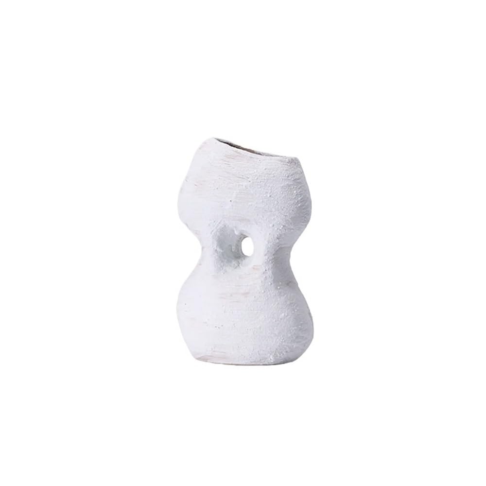 White Irregular Ceramic Vase Arrangement Living Room Decoration Furniture Desktop Flower Office Decor