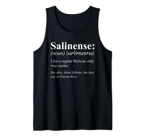 Boricua Salinas Puerto Rico Regalo - Definición Salinense Camiseta sin Mangas