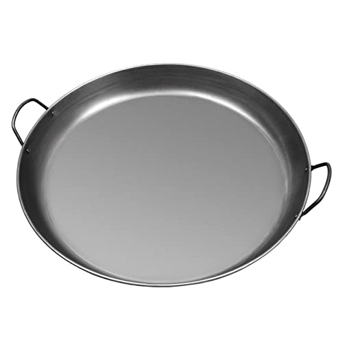 Generisch Paellera de hierro fundido con dos asas, antiadherente, sin recubrimiento, 35 cm, para el hogar, restaurante, camping