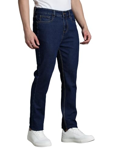 Image of INKD Men's Classic Regular Fit Jeans with 5 Pocket Styling | Mid- Rise | Soft & Stretchable | Men's Bottomwear (Available in Plus Sizes)