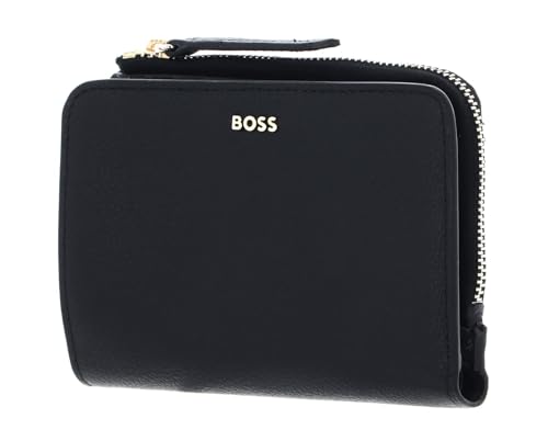 Portefeuille femme BOSS Alyce New SM compact en cuir noir avec rangements