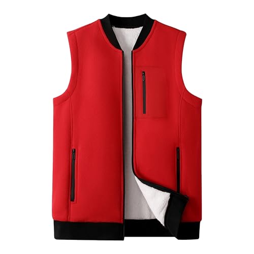 Chaleco con forro polar para hombre abrigo informal de gran tamaño