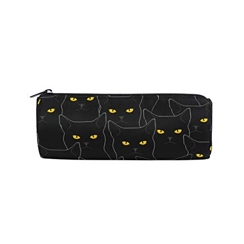Preisvergleich Produktbild Black Cat Pencil Case Studenten Schreibwaren Aufbewahrungstasche Pen Organizer Reißverschlusstasche für Mädchen Teenager Kinder