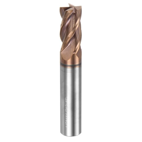 Image of uxcell Carbide Square End Mill, 1 /2 inch Diameter TiAlN Coated 4 Flutes Milling Bit Cutter, for Hardened Steel Stainless Steel Alloy Metal, 1 /2 inch Shank 1 inch Cut Length 3 inch Long HRC50