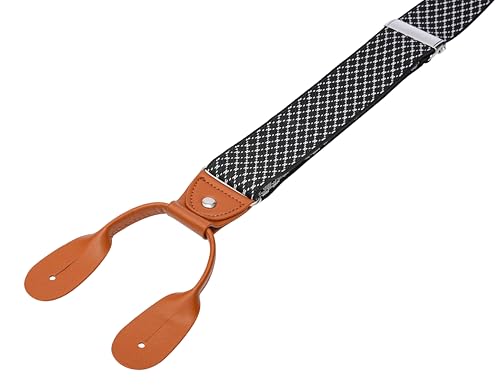 Image of Suspenders for Men Button End Adjustable Y-Back Elastic 47 Inches