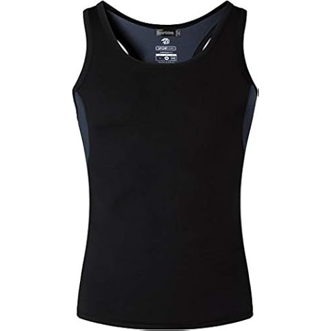 Sportides Men's Sport Quick Dry Compression Running Sleeveless Shirt Tank Top Vest LSL203 Black S Cover