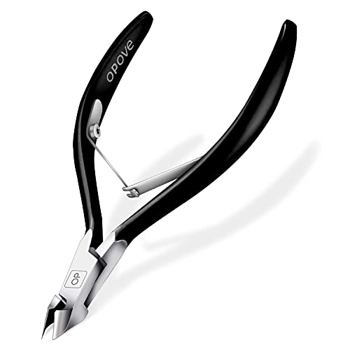Cuticle Nippers Cuticle Trimmer Remover Clippers Stainless Steel Cutter Extremely Sharp Scissors Manicure Tool Nail Care, Opove X7 Black #TOP28