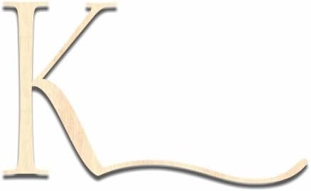 Back40Life - Precision Cut Storyteller Wood Monogram Letter - 10-inch Unfinished K -Swash