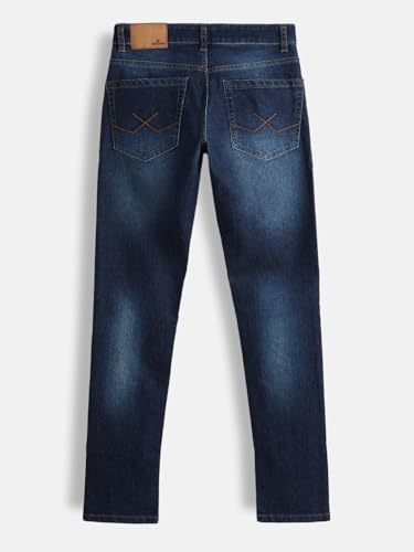 Image of WROGN Men Cotton Blend Jeans | Solid | Mid Rise | Slim Fit