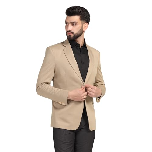 Image of TAHVO Men Blazer Lycra Fabric Slim Fit Single Breasted Blazer