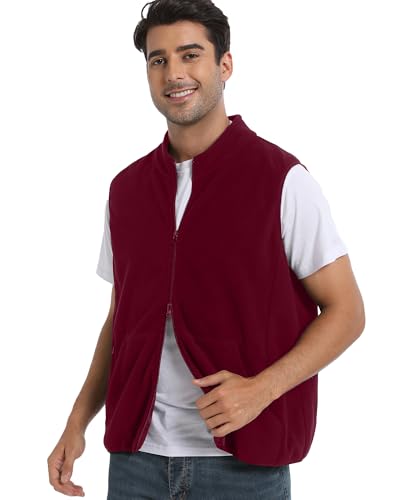 Argstar Men's Fleece Vest with 6 Pockets (S - 2XL, Available in Inner Pockets)