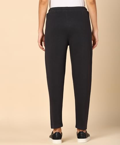 Image of Alan Jones Clothing Women's Comfort Fit Mid Rise Solid Cotton Joggers Track Pant
