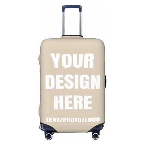 Custom Luggage Cover Add Photo/Logo/Text,Personalized Suitcase Covers for Luggage Scratch Resistant Suitcase Cover,Beige