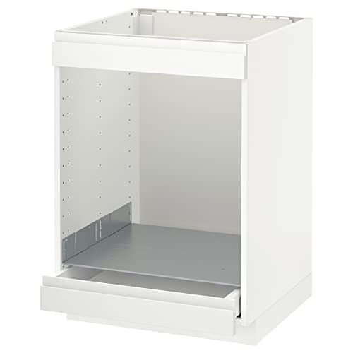 IKEA METOD/MAXIMERA Base Cabina para placa + horno con cajón, 60 x 60 cm, blanco/Voxtorp blanco mate