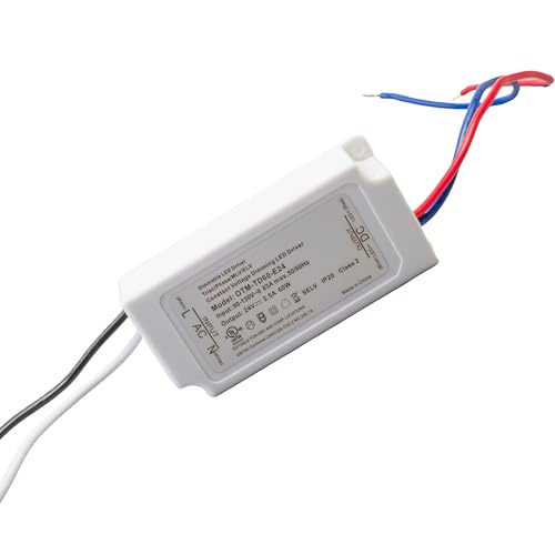 Image of Dimmable LED Driver, UL LISTED 24v 60w Power Supply 2.5 amp triac dimming MLV ELV constant voltage AC to DC transformer Compatible with Lutron and Leviton wall dimmer for LED strip light under cabinet