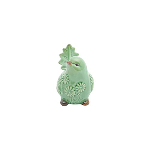 Pássaro Decorativo de Cerâmica Leaf Lyor Verde 9.5x6.5x6.5cm