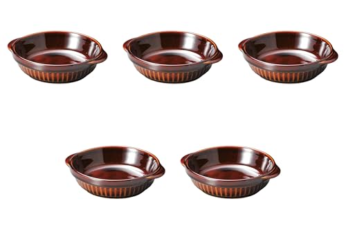 Set of 5, Amemaru Ameu Gratin [7.1 x 6.1 x 1.8 inches (18 x 15.5 x 4.5 cm) | Setomonohonpo