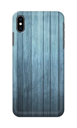 Image of Printed Hard Back Cover Case for Apple iPhone Xs Max Back Cover (Wooden Blue) -1302