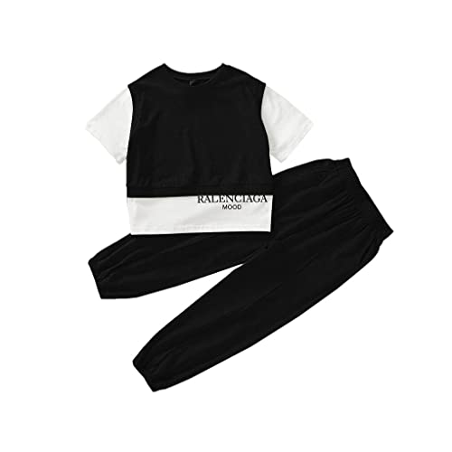 irene inevent Conjunto de roupas de verão para meninas e meninas com emenda de camisetas com cintura