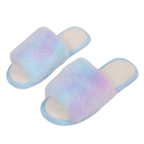 SHOBDW Pantuflas de Pelusa Elegantes para Casa Mujer y Hombres Zapatillas Peluche Cmodas Suaves Calientes Invierno Zapatos Interior Ligeras Antideslizantes Silenciosas