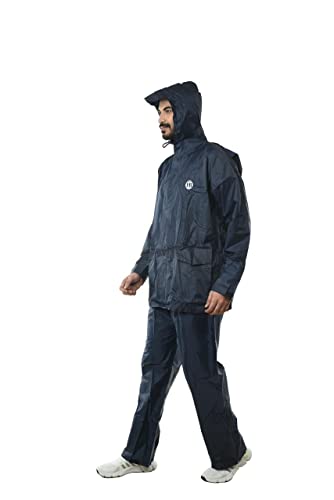 Image of Bike Rider Rain Coat for Men Waterproof Raincoat with Hood Rain Coat For Men Bike Rain Suit Rain Jacket Suit with Storage Bag.
