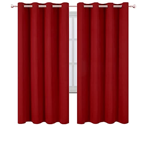 Image of LEMOMO Red Thermal Blackout Curtains /52 x 72 Inch /Set of 2 Panels Room Darkening Curtains for Bedroom