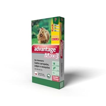 Antipulgas Advantage Max3 Bayer para Cães de até 4kg - 3 Bisnagas de 0,4ml