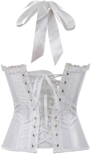 Image of Women's Lace up Gothic Jacquard Shoulder Straps Tank Overbust Shaper Corset Bustiers Top