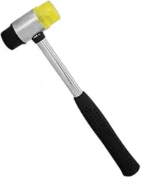 Martelo de borracha pequeno de 25 mm, cabeça leve de borracha e plástico, antiderrapante, ergonômica, durável, ferramenta sem arranhões para montagem e reparo de móveis