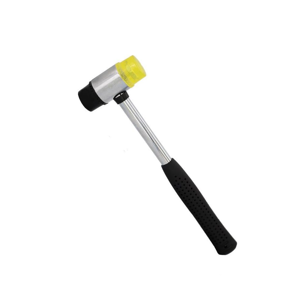 Small Rubber Hammer 25mm Lightweight Rubber Head Plastic Rubber Hammer Ergonomic Non-Slip Handle Durable Scratch Free Tool for Furniture Assembly and Repair