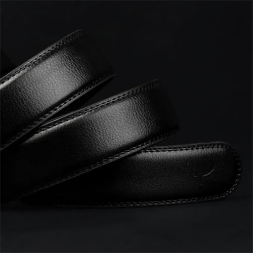 Men's Solid Color Alloy Buckle leather Genuine Leather Belt Automatic Buckle 3.5Cm Belt4