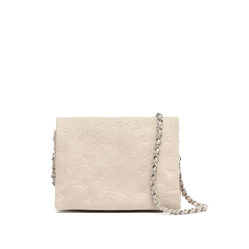 Imagen de MISAKO Startin bolso bandolera pequeño con solapa y grabado de estrellas Mujer Startin Beige 15x5x20cm