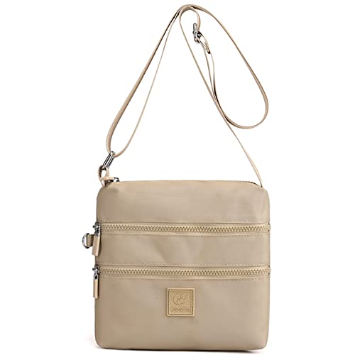 HUAERYOUYUE Sac Porté épaule Spacieux Sac à Bandoulière Femme Sac d'épaule Beaucoup Poches Grande Capacité Sac de Messager Sac de Voyage Durable Sac Latéral pour Travail Loisirs Cadeau, Beige Cover