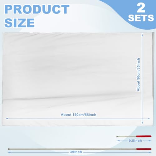 Image of Jecery 2 Pack Praise Dance Worship Flags, 35''x 55'', White