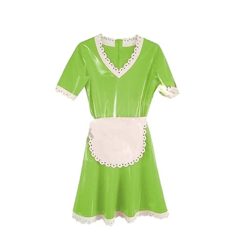 WJDT Latex-Fetischi-Frauen-Dienstmädchen-Uniform-Kleid, Schwarz, 3XL Cover