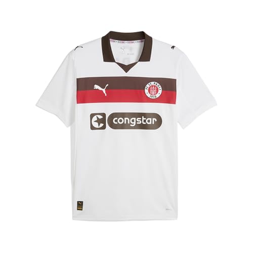 PUMA Mens Fc St. Pauli 2526 Away Short Sleeve Jersey Casual - Brown, White - Size XXXL