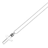 HOMSFOU Collar de Urna para Cenizas Colgante de Vial de Vidrio Transparente y Cruz, Acero Inoxidable, Diseño Moderno y Abierto, Adecuado para Vacaciones