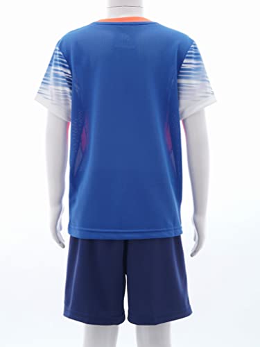 YiZYiF Kids Boys Football Training Uniform Quick Dry Gym Fitness Clothing Set Short Sleeves Shirt and Shorts Set4