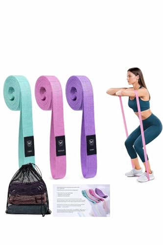Ochitya Fabric Resistance Bands for Workout – Non Slip Booty Exercise Bands for Women & Men, Light Medium Heavy Loop Bands for Home Gym Fitness, Yoga, Glute & Strength Training with Carry Bag Set of 3