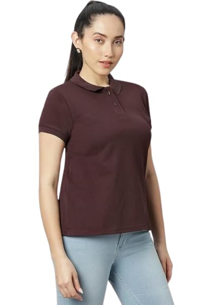 pd clori Classic Women's Polo T-Shirt, Short Sleeve, Brown-picture-39