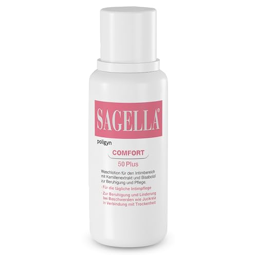 SAGELLA poligyn - Comfort 50 Plus: Intimwaschlotion mit Kamillenextrakt und Bisabolol, Intimpflege ab der Menopause, 500 ml SAGELLA poligyn - Comfort 50 Plus: Intimwaschlotion mit Kamillenextrakt und Bisabolol, Intimpflege ab der Menopause, 500 ml