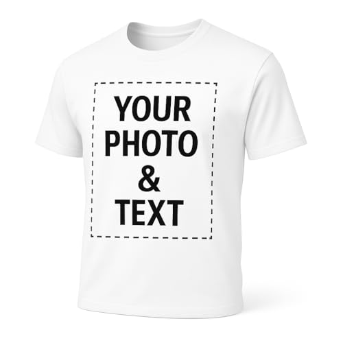 Custom T Shirts for Men Women Personalized Photo Text Logo Unisex Ring Spun Cotton Tee Design Your...