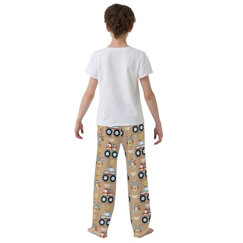 ZZXXB Car Racing Boys Long Pants Soft Trousers Elastic Waist Kids Lounge Bottoms with Pockets S-XL3