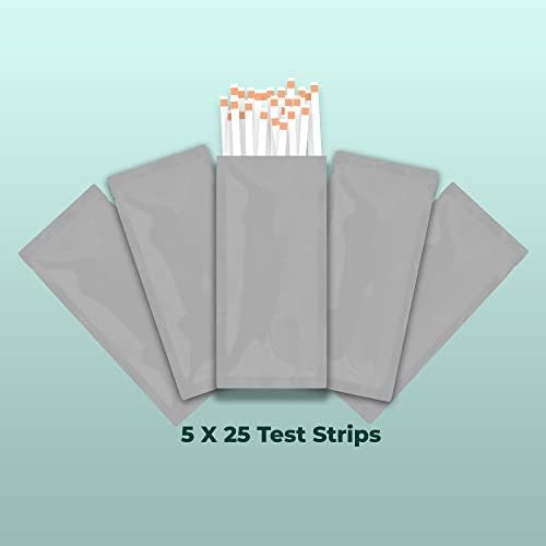 Seba Nutrition - Keto Urine Test Strips - 125 Urinalysis Test Sticks (5 X 25 Aluminum Sachets in a Bottle) - Design for Ketogenic and Low Carb Diets - Best for Accurate Meter Measurement of Ketones