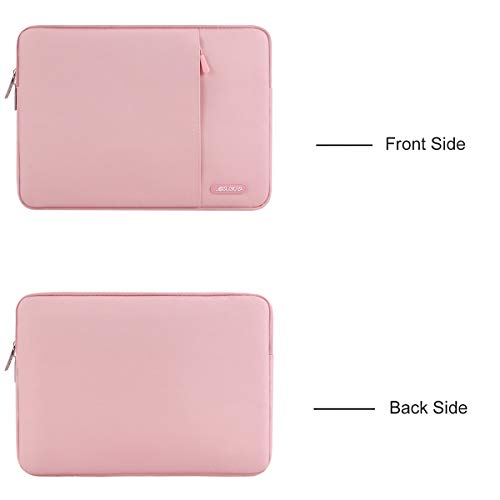 Image of MOSISO Laptop Case 14 inch, 14 inch Laptop Sleeve Compatible with HP Lenovo Dell ASUS Acer, HP Stream, Dell Latitude, Lenovo IdeaPad, Polyester Vertical Computer Sleeve Bag with Pocket, Pink