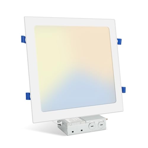 HONZIN 1 Pack 12 Inch Square Recessed Lighting, 5CCT Ultra-Thin LED Downlight...